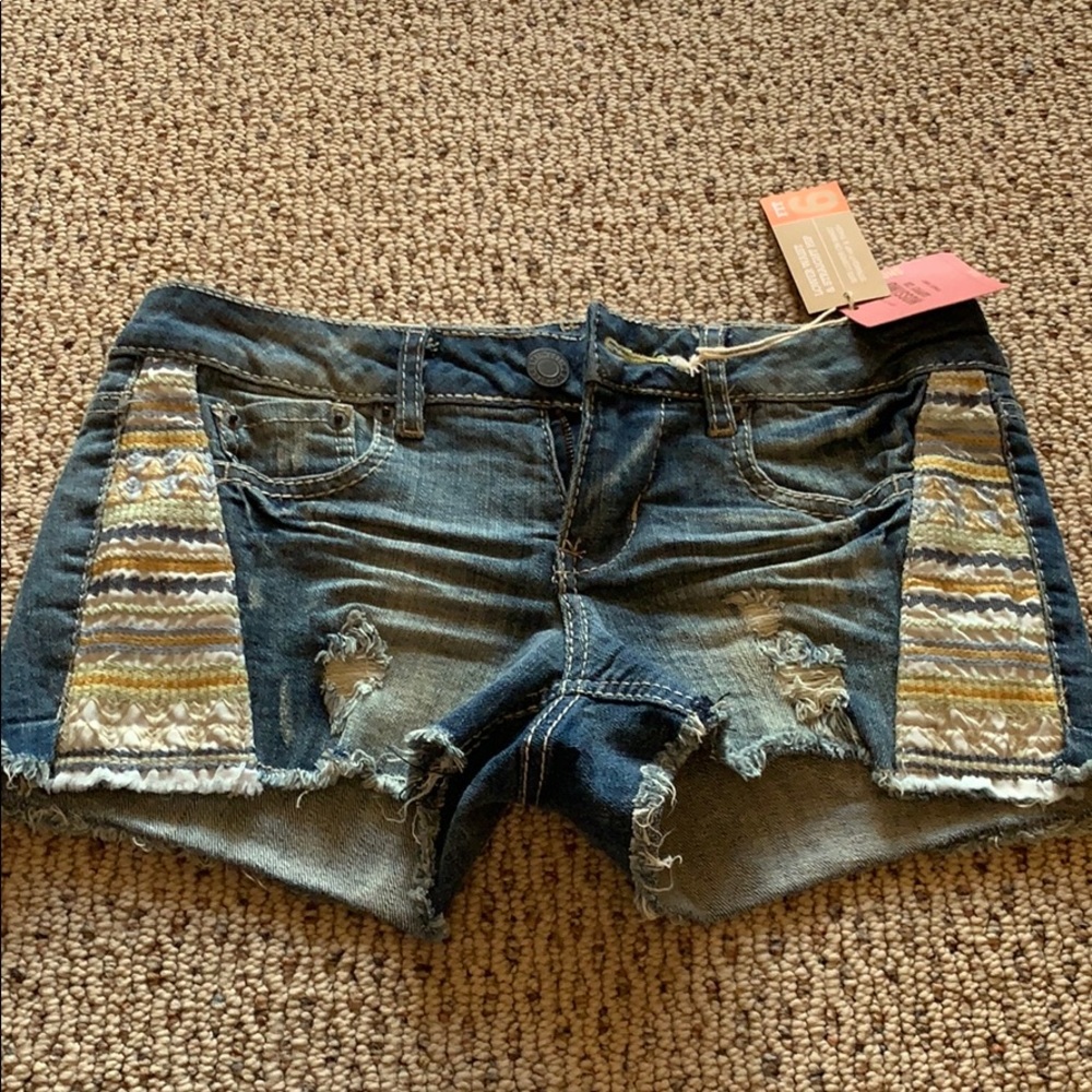 mossimo jean shorts embroidery design size 7 jr